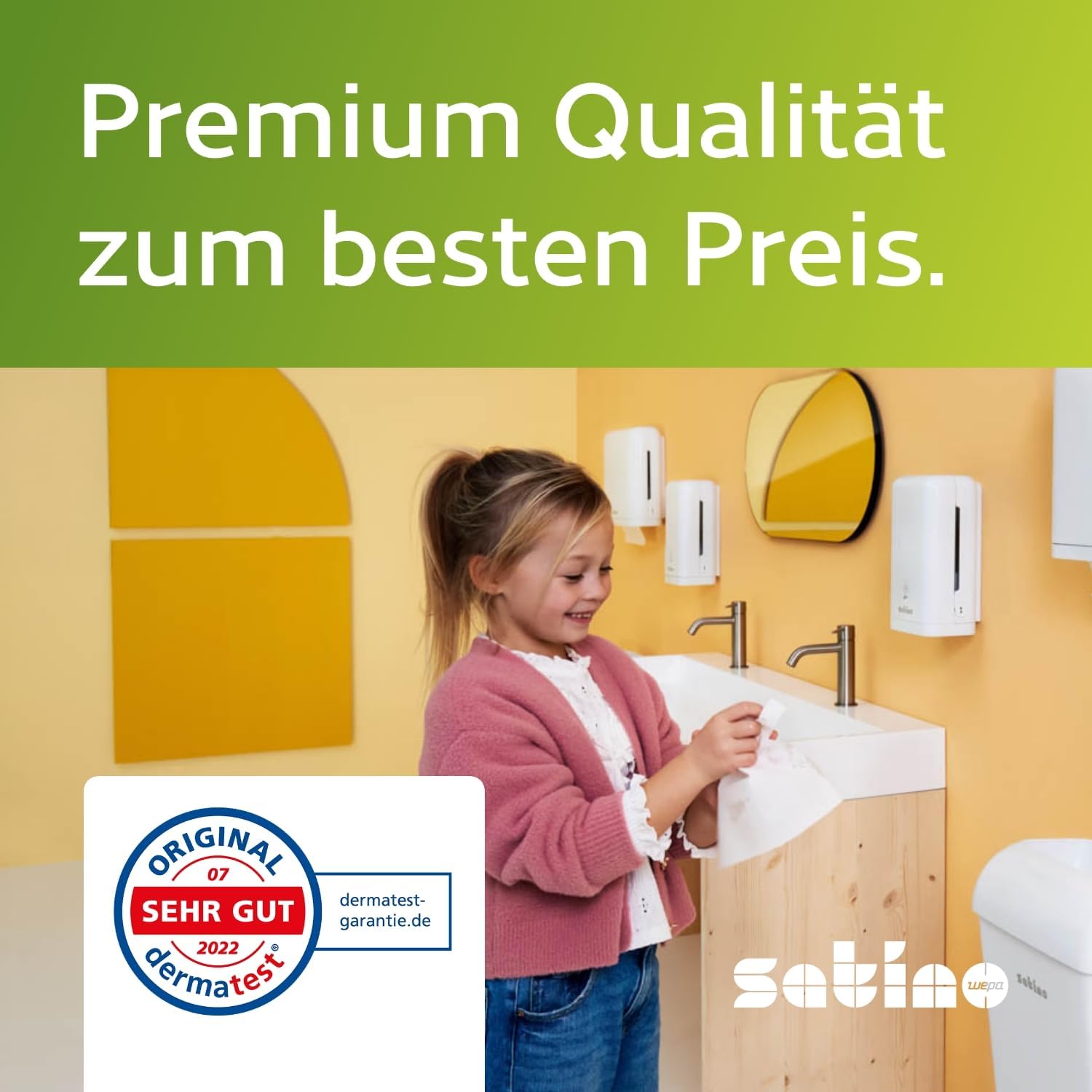 Satino – 3.200 Papierhandtücher – 2 lagig – 25 x 23 cm (gefaltet: 25 x 11,5 cm) – ZZ-Falz/V-Falz - saugstark & fusselfrei - Handtuchpapier aus Recyclingpapier - Papiertücher für PT3 & H3 – Papier