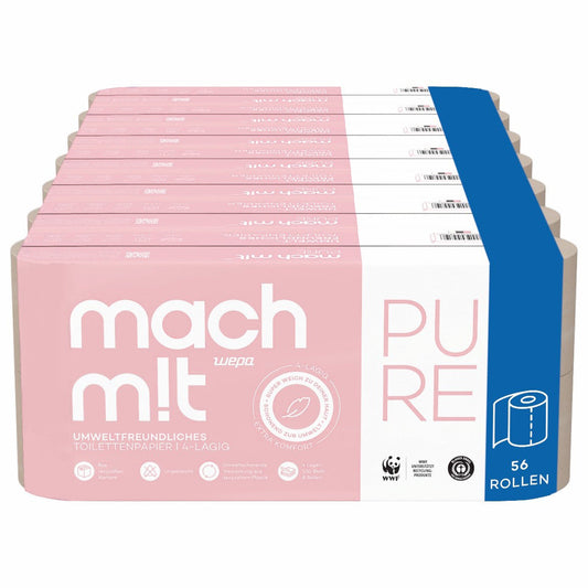 mach m!t PURE Toilettenpapier 4-lagig aus recyceltem Karton