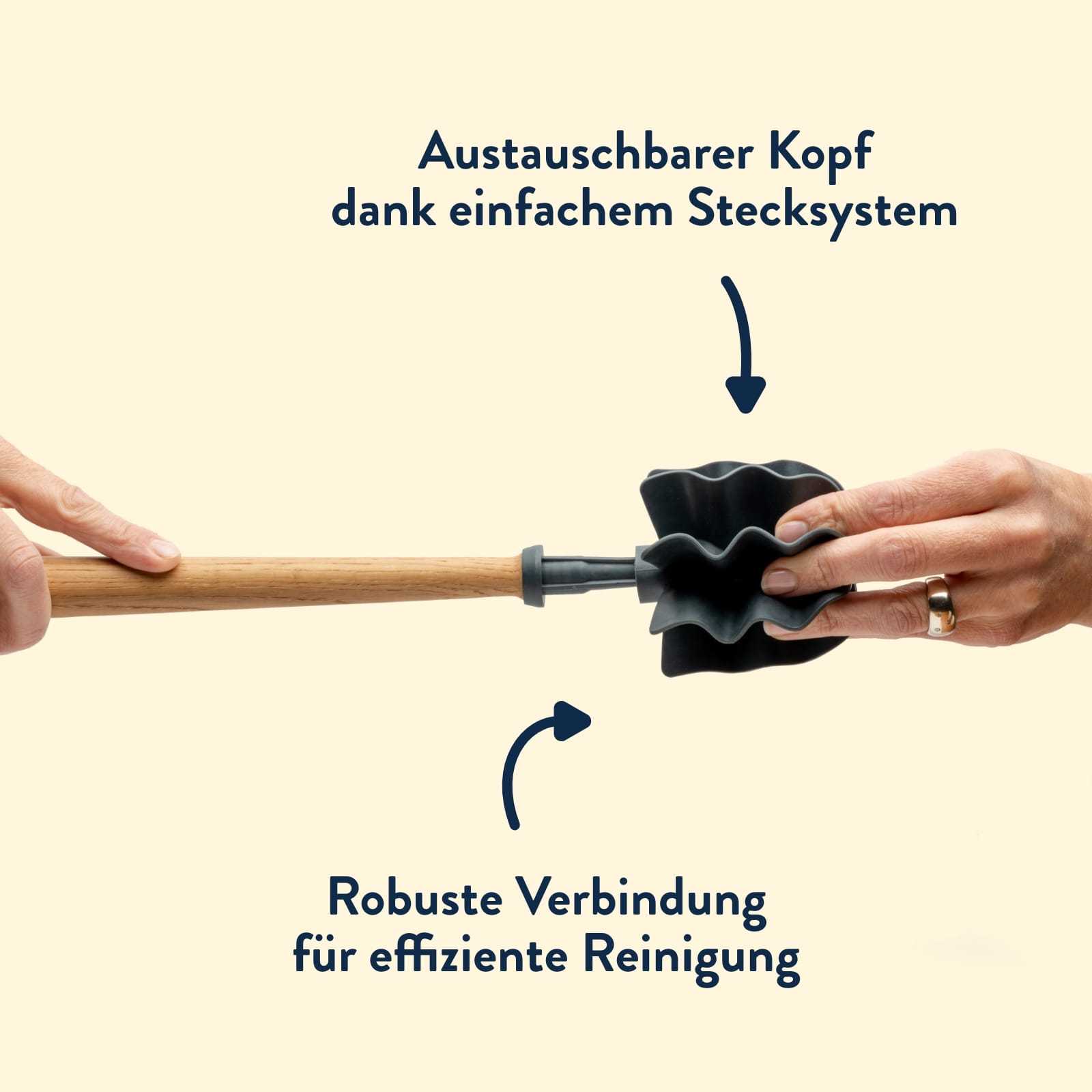 Austauschbarer Kopf dank Wechsel-Stecksystem