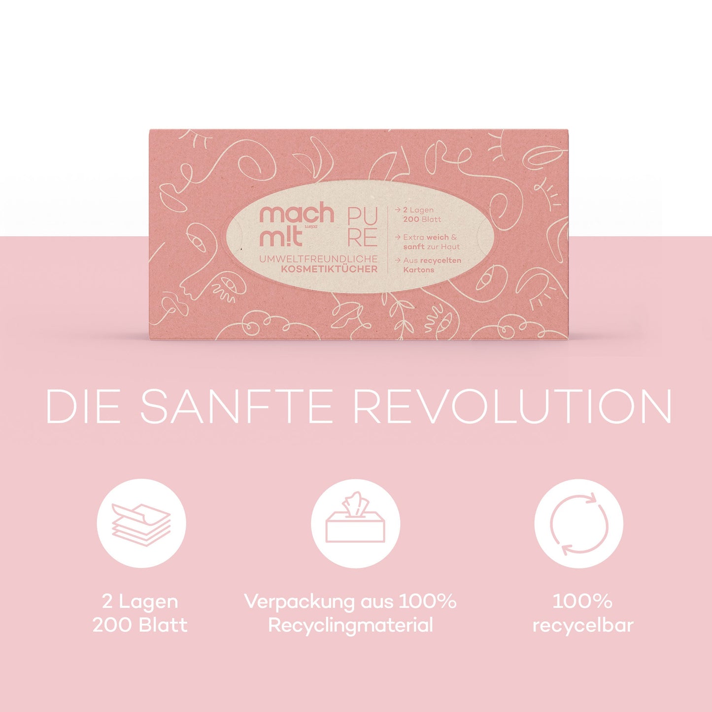 mach m!t PURE Kosmetiktücher Box