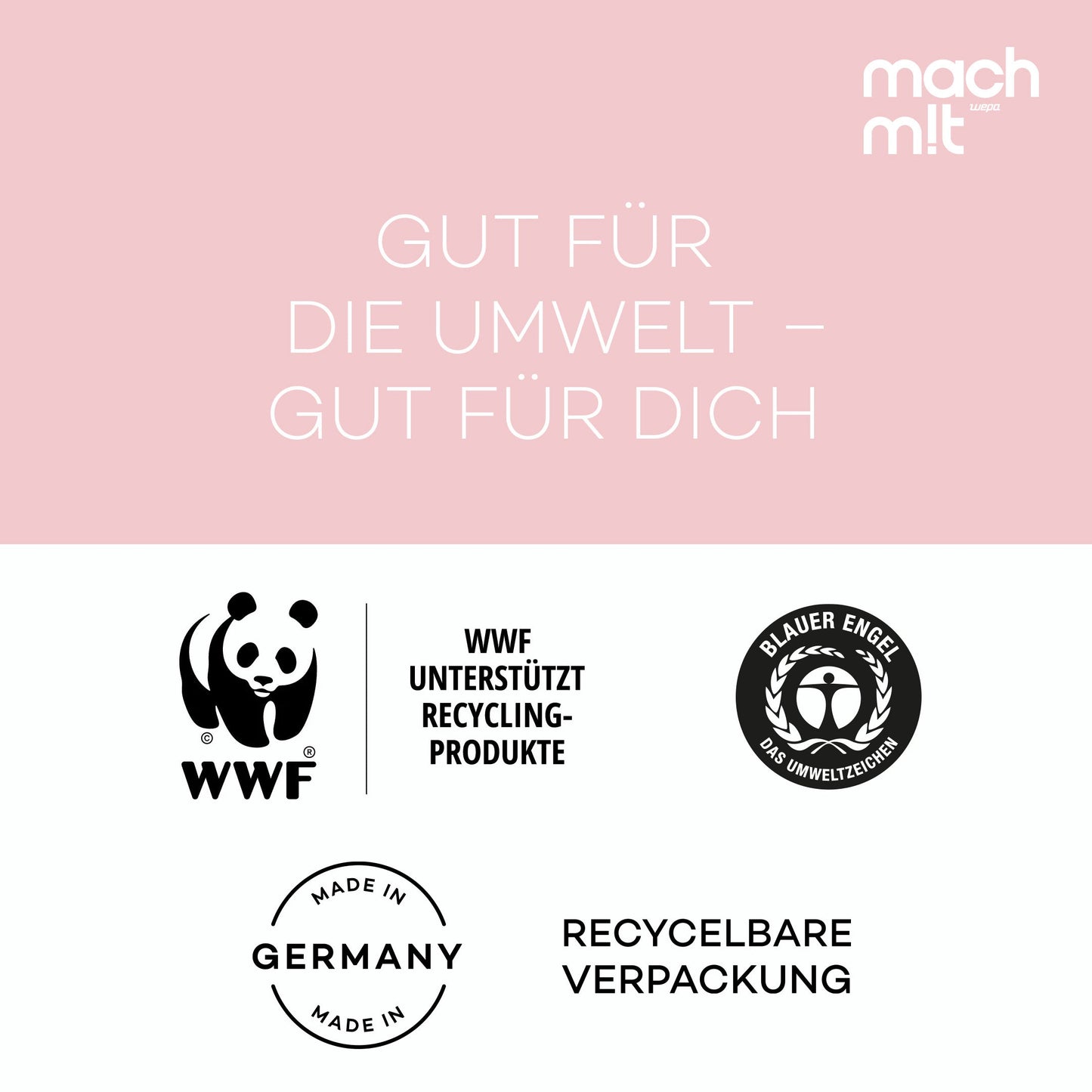 mach m!t PURE Toilettenpapier 4-lagig aus recyceltem Karton